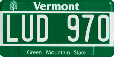 VT license plate LUD970