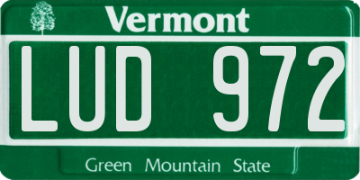 VT license plate LUD972