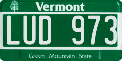 VT license plate LUD973