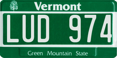 VT license plate LUD974