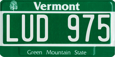 VT license plate LUD975
