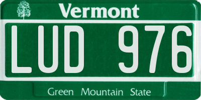 VT license plate LUD976