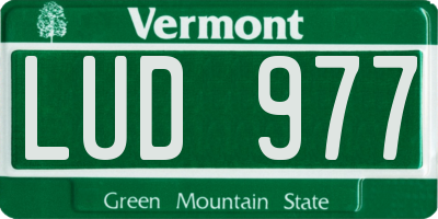 VT license plate LUD977
