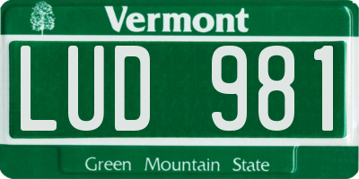 VT license plate LUD981