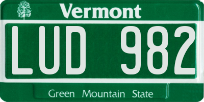 VT license plate LUD982