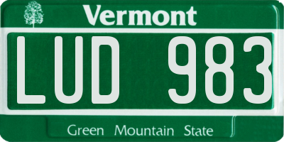VT license plate LUD983