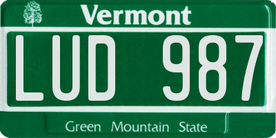 VT license plate LUD987
