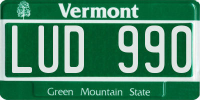 VT license plate LUD990