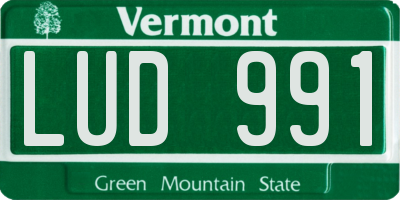 VT license plate LUD991
