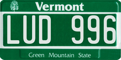 VT license plate LUD996