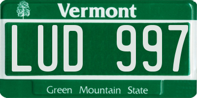 VT license plate LUD997