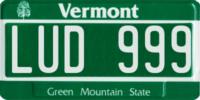 VT license plate LUD999