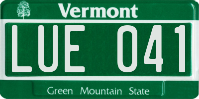 VT license plate LUE041