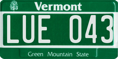 VT license plate LUE043