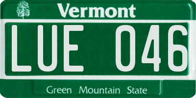 VT license plate LUE046