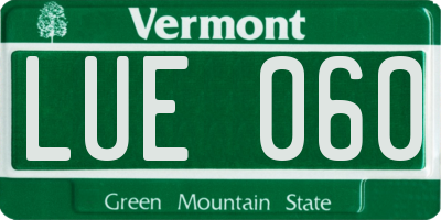 VT license plate LUE060
