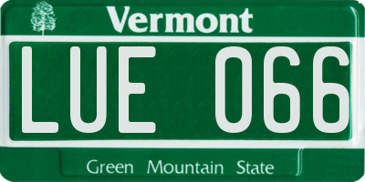VT license plate LUE066