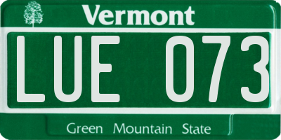 VT license plate LUE073
