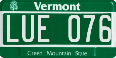 VT license plate LUE076