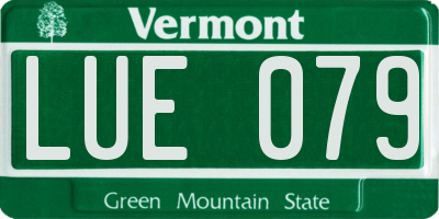 VT license plate LUE079