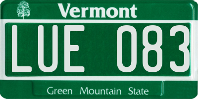 VT license plate LUE083