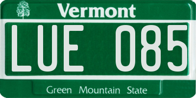 VT license plate LUE085