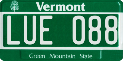 VT license plate LUE088