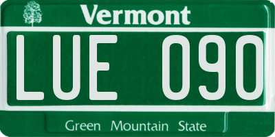 VT license plate LUE090