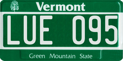 VT license plate LUE095