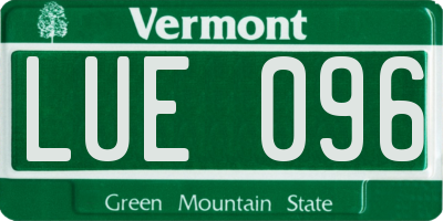 VT license plate LUE096