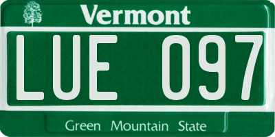 VT license plate LUE097
