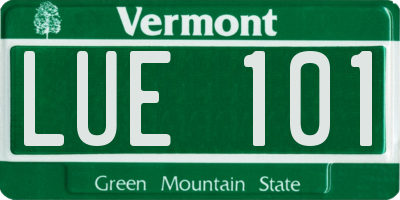 VT license plate LUE101