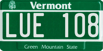 VT license plate LUE108