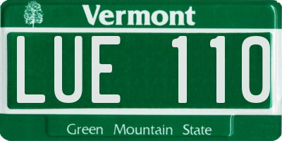 VT license plate LUE110