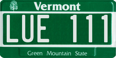 VT license plate LUE111