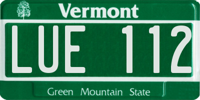 VT license plate LUE112