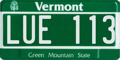 VT license plate LUE113