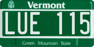 VT license plate LUE115