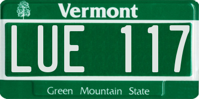 VT license plate LUE117