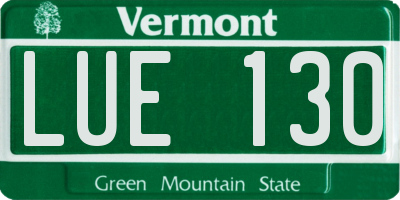 VT license plate LUE130