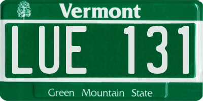 VT license plate LUE131