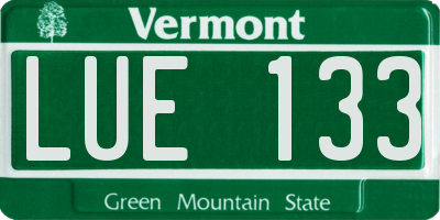 VT license plate LUE133