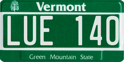 VT license plate LUE140