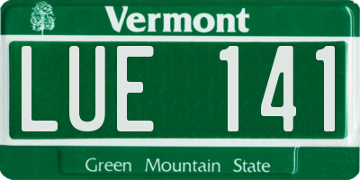 VT license plate LUE141