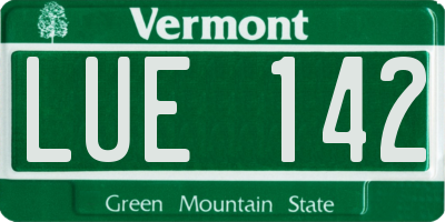 VT license plate LUE142