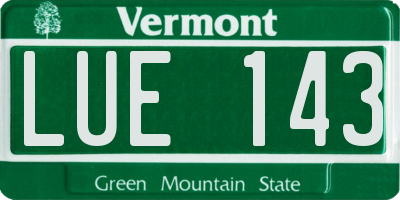 VT license plate LUE143