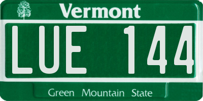 VT license plate LUE144
