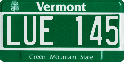VT license plate LUE145