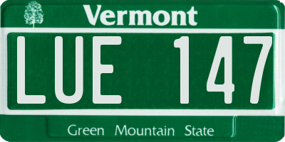 VT license plate LUE147
