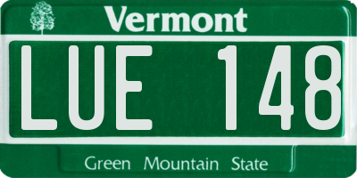 VT license plate LUE148